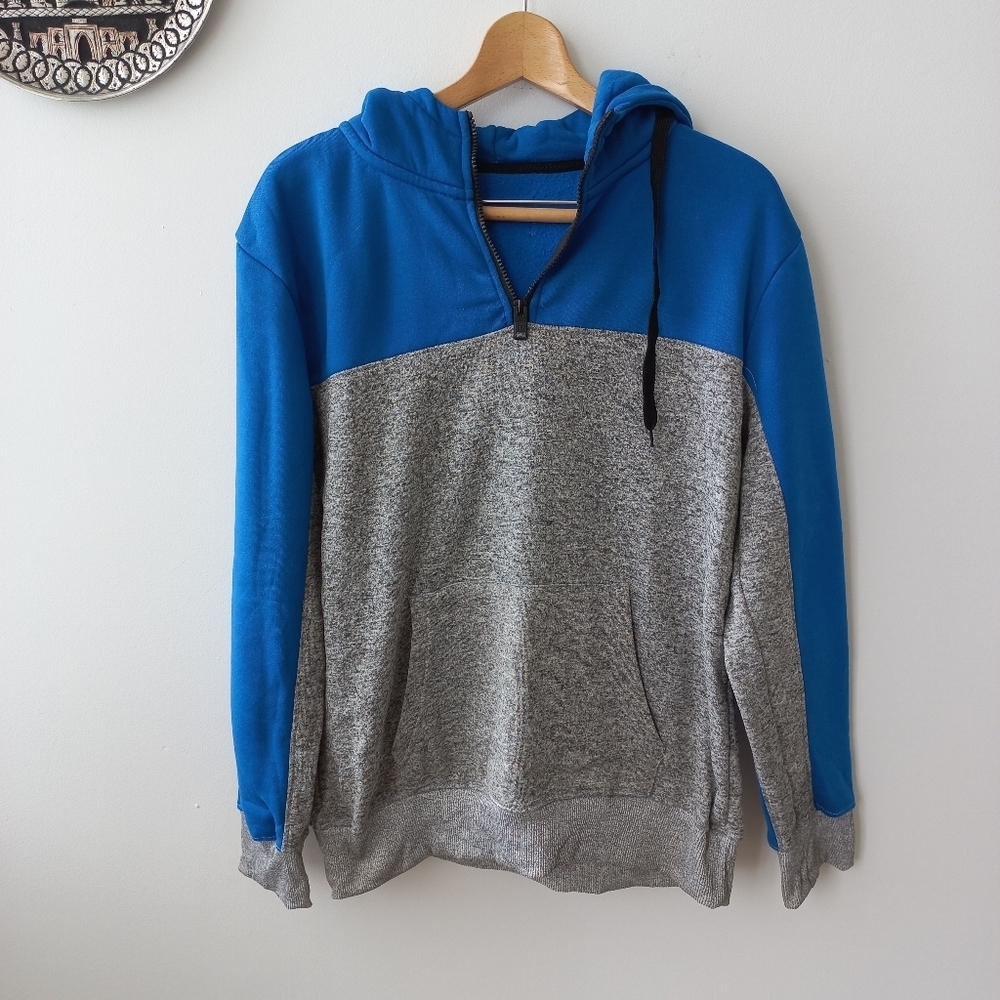 Canada Weathergear Men's Blue/Gray Half-Zip Hoodie